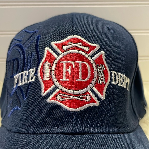 Fire Department Navy Blue Embroidered Baseball Cap - Picture 4 of 12